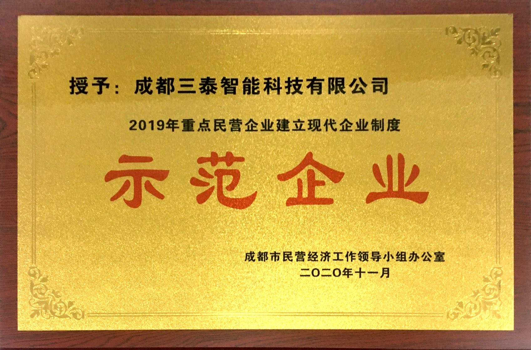 2019重点民营企业建立现代企业制度-示范企业